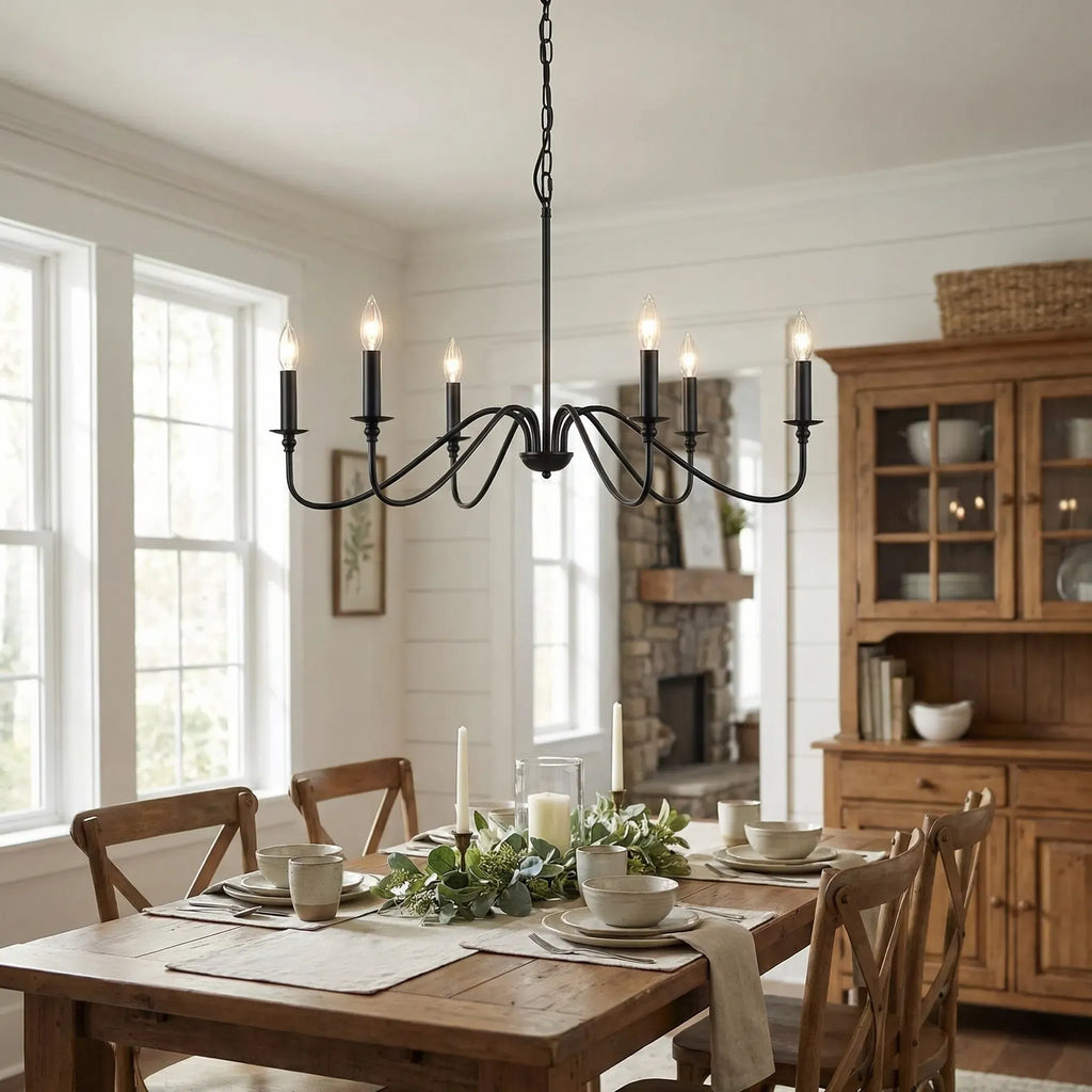 VELARA – Multi-Arm Candelabra Chandelier for Dining Room, Living Room and Entryway