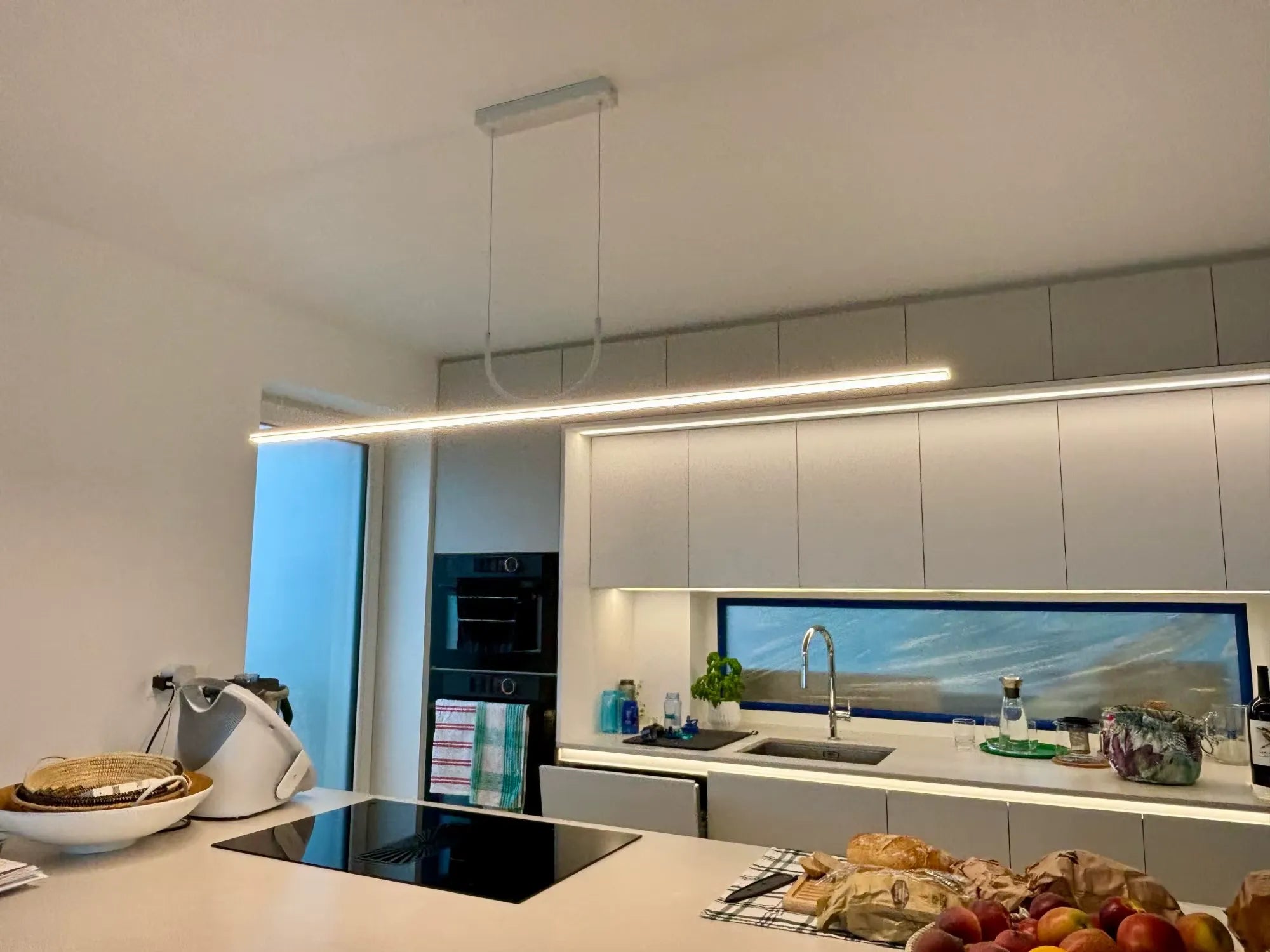 NOXEN – Minimalist Black LED Pendant Light for Dining Room, Kitchen Island and Living Room