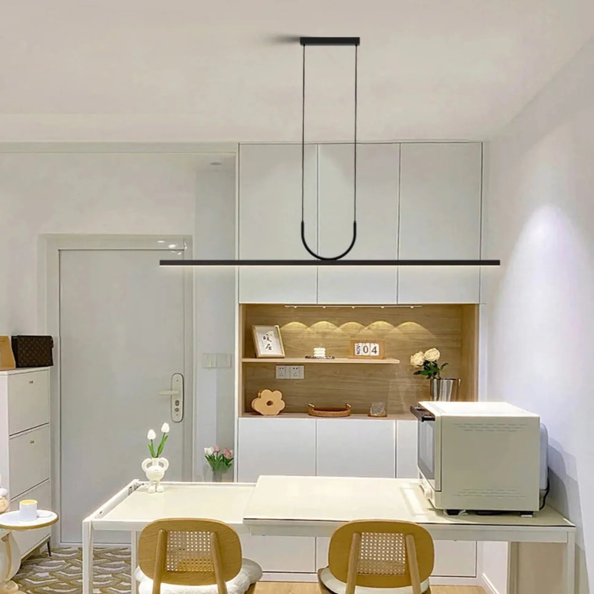 NOXEN – Minimalist Black LED Pendant Light for Dining Room, Kitchen Island and Living Room