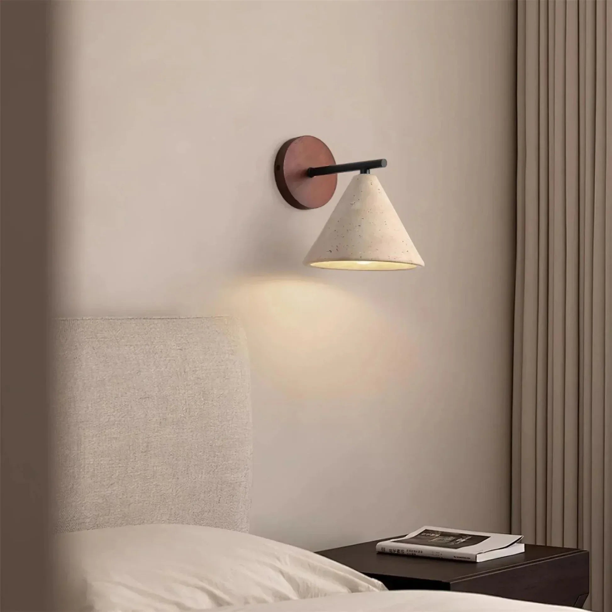 TEROVA – Travertine Stone Wall Sconce LED Downlight for Bedroom, Hallway and Living Room