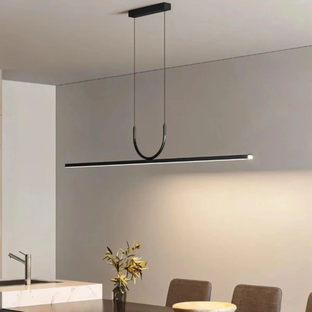 NOXEN – Minimalist Black LED Pendant Light for Dining Room, Kitchen Island and Living Room