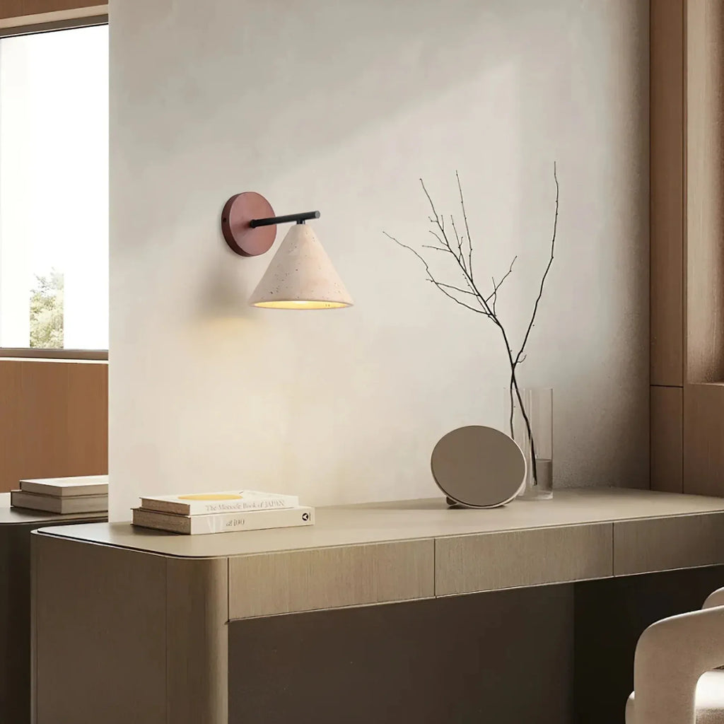 TEROVA – Travertine Stone Wall Sconce LED Downlight for Bedroom, Hallway and Living Room